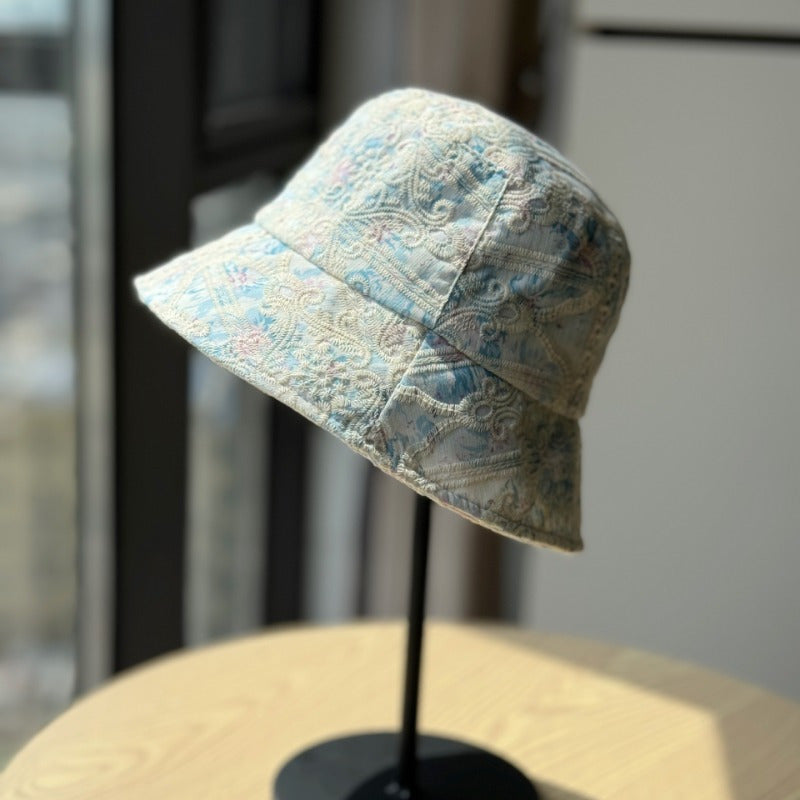 Women's Wide Brim Floral Print Bucket Hat - UPF Summer Beach Hat, Breathable Lightweight Design for Outdoor Activities, Casual Chic Style, Beachwear, Headwear, Sweet Aesthetic Cap