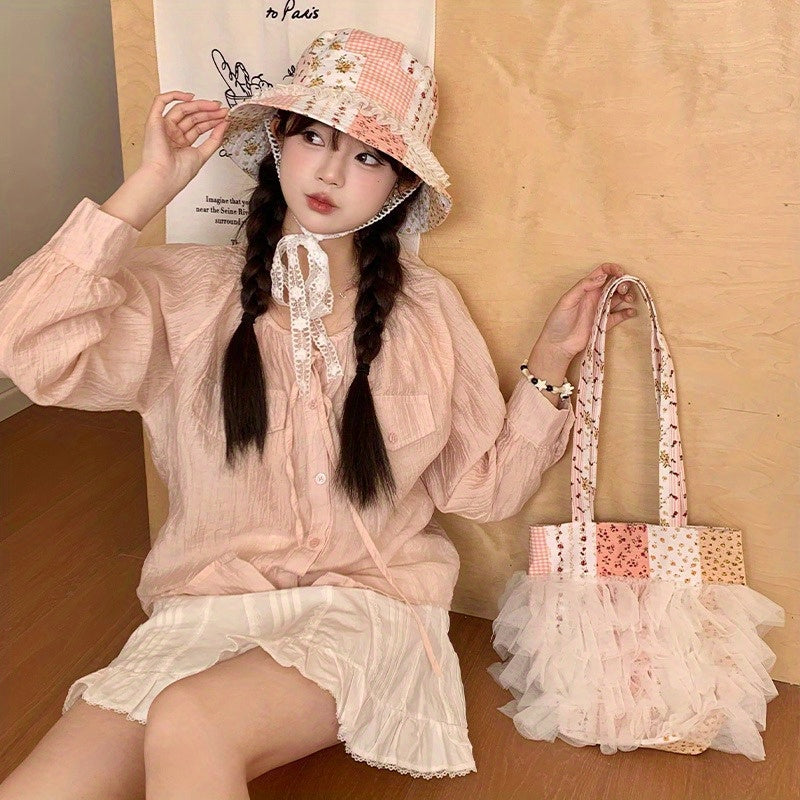 Women's Lace Floral Bucket Hat - Wide Brim, Lightweight Breathable Outdoor Travel Hat with Vintage Charm, Hand Washable Casual Sunshade Accessory