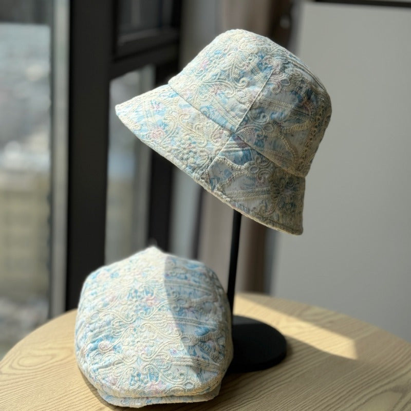 Women's Wide Brim Floral Print Bucket Hat - UPF Summer Beach Hat, Breathable Lightweight Design for Outdoor Activities, Casual Chic Style, Beachwear, Headwear, Sweet Aesthetic Cap